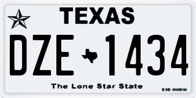 TX license plate DZE1434
