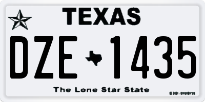 TX license plate DZE1435