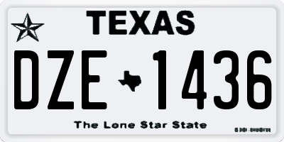 TX license plate DZE1436