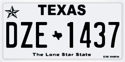 TX license plate DZE1437