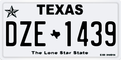 TX license plate DZE1439