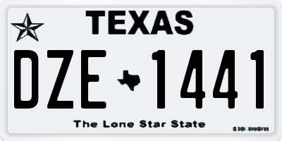 TX license plate DZE1441