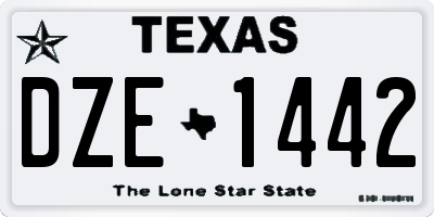 TX license plate DZE1442