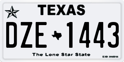 TX license plate DZE1443