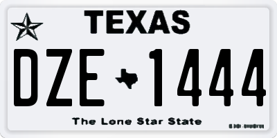 TX license plate DZE1444