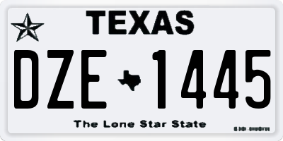 TX license plate DZE1445
