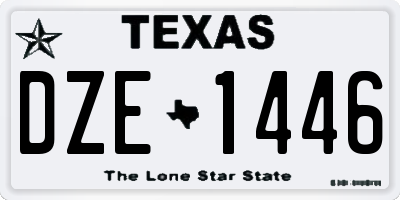 TX license plate DZE1446