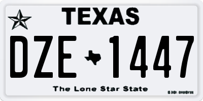 TX license plate DZE1447