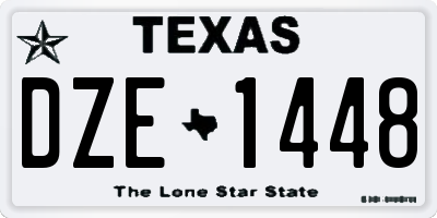 TX license plate DZE1448