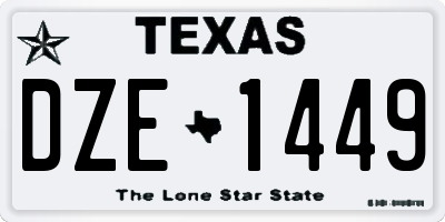 TX license plate DZE1449