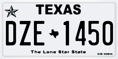 TX license plate DZE1450