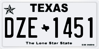 TX license plate DZE1451
