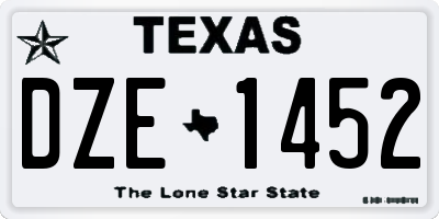 TX license plate DZE1452
