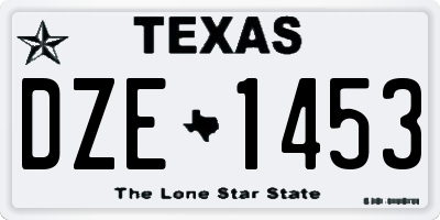 TX license plate DZE1453