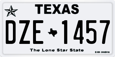 TX license plate DZE1457