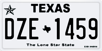 TX license plate DZE1459