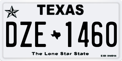 TX license plate DZE1460