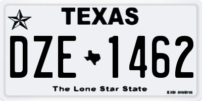TX license plate DZE1462
