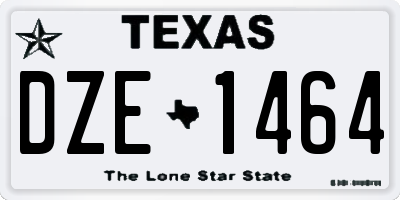TX license plate DZE1464
