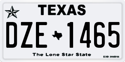 TX license plate DZE1465