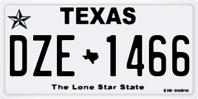 TX license plate DZE1466