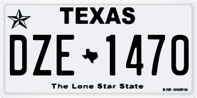 TX license plate DZE1470