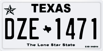 TX license plate DZE1471