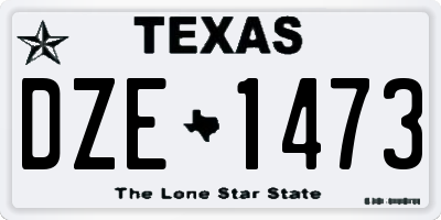 TX license plate DZE1473