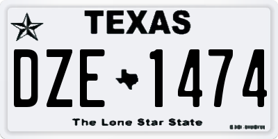 TX license plate DZE1474