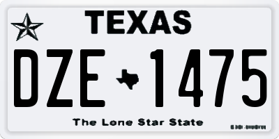 TX license plate DZE1475