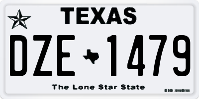 TX license plate DZE1479