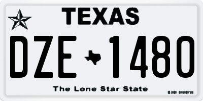 TX license plate DZE1480