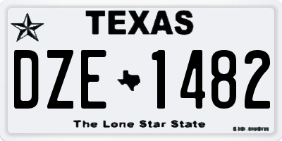 TX license plate DZE1482