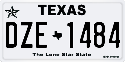 TX license plate DZE1484