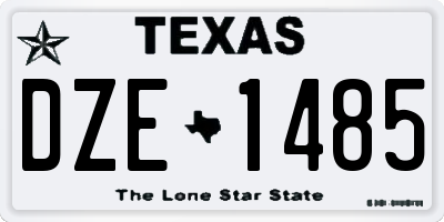 TX license plate DZE1485