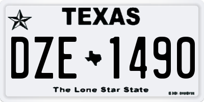 TX license plate DZE1490