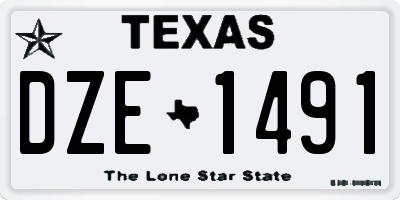 TX license plate DZE1491