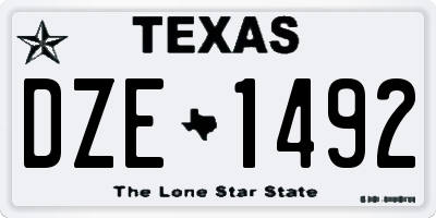 TX license plate DZE1492
