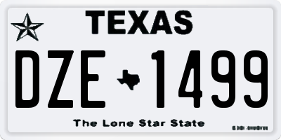 TX license plate DZE1499