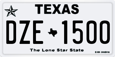 TX license plate DZE1500