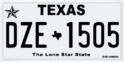 TX license plate DZE1505