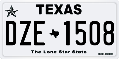 TX license plate DZE1508