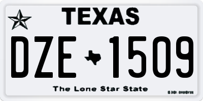 TX license plate DZE1509