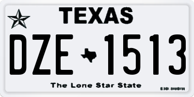 TX license plate DZE1513