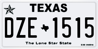 TX license plate DZE1515