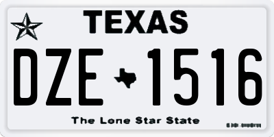 TX license plate DZE1516