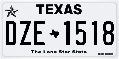 TX license plate DZE1518
