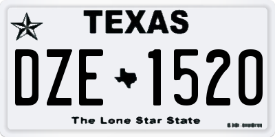 TX license plate DZE1520