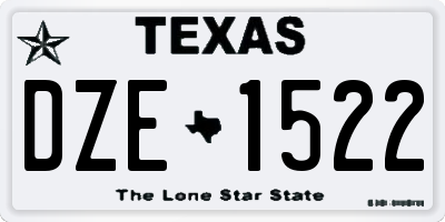 TX license plate DZE1522