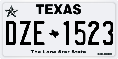 TX license plate DZE1523